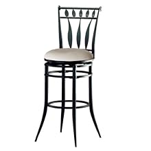 Hillsdale Hudson 30-Inch Swivel Bar Stool, Black Finish with Stone Faux-Suede Fabric