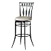Hillsdale Hudson 30-Inch Swivel Bar Stool, Black Finish with Stone Faux-Suede Fabric