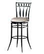 Hillsdale Hudson 30-Inch Swivel Bar Stool, Black Finish with Stone Faux-Suede Fabric