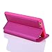 Nouske iPhone 6/6S Smart Touch Case S-View Window Flip Cover/Magnetic Closure/Stand/TPU bumper/360 protection, Hot Pink