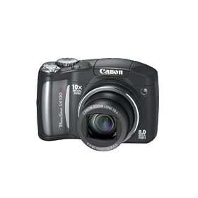 Canon PowerShot SX100IS 8MP Digital Camera with 10x Optical Image Stabilized Zoom (Black)