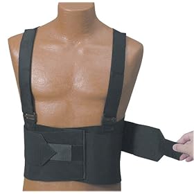 Duro-Med Deluxe Lumbar Industrial Back Support and Shoulder Harness Size, Black