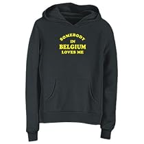 Sweatshirt Woman Black " Somebody In Belgium Loves Me " Country