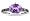 Amethyst and Black Diamond Ring in 10K White Gold