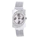 Flaunt It Ladies Silver Mop Dial Analogue Cuff Bangle Watch - FLT053/A