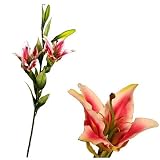 Review i-koncepts Ltd  / 2.7ft Tiger Lily - Red and White - Artificial Flower