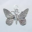 Double Sided Butterfly Charm or Pendant in Sterling Silver, #11445