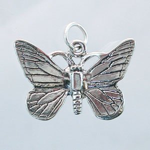 Double Sided Butterfly Charm or Pendant in Sterling Silver, #11445