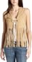 ABS by Allen Schwartz Women's Suede Fringe Vest,Cognac,X-Small