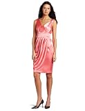 London Times Womens Solid Stretch Satin Sheath Dress
