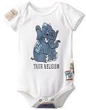True Religion Unisex-Baby Infant Vintage Patchwork Onesie