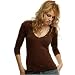 Women's Sheer Jersey Long Sleeve V-Neck Tee