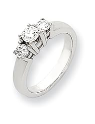 Ann Harrington Jewelry 14k White Gold .75 Ct Tw 3 Stone Diamond Ring