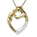 14k Yellow Gold Journey Mother's Day Diamond Journey Pendant (1/8 cttw, J Color, I2 Clarity)