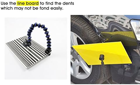 Yizhou DIY Pops a Dent & Ding Car Auto Damage Repair Panel Bodywork Puller Tool Kit 22 Pcs PDR Paintless Dent Lifter Removal Glue Gun Line Board and Lifter Reflector Board (Golden)