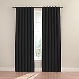 Eclipse Fresno Blackout Window Curtain Panel, 52 x 95-Inch, Black