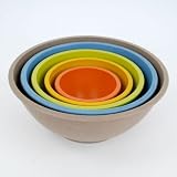 Bamboo Kitchen Nesting Mixing Bowls Set of 5