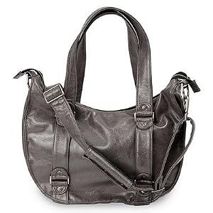 Ju Ju Be Behave Earth Leather Diaper Bag, Steel/Lilac