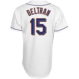 MLB Men's New York Mets Carlos Beltran White Home Short Sleeve 6 Button Synthetic Replica Baseball Jersey Spring 2012  (White, Medium)