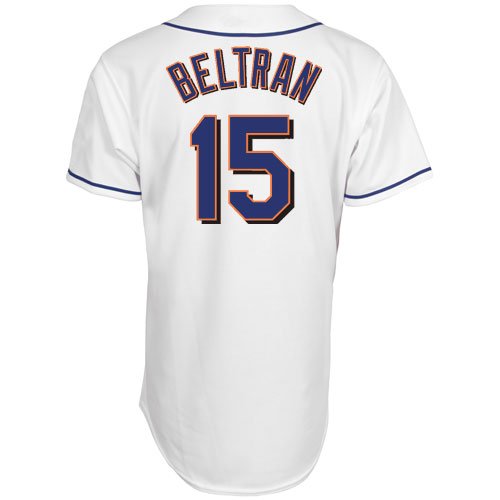 MLB Men's New York Mets Carlos Beltran White Home Short Sleeve 6 Button Synthetic Replica Baseball Jersey Spring 2012  (White, XX-Large)