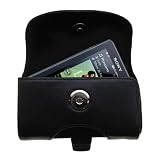 Horizontal Black Leather Case for the Sony Walman X Series NWZ-X1061 Mp3 Player with both a belt clip and loop option - a Gomadic design