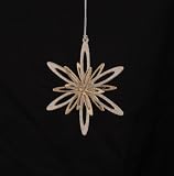 Gisela Graham  Silver -  Gold Flower Hanging Xmas Decoration Ornament
