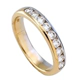 14K Two Tone Gold 3/8 ct. Machine Set Diamond Wedding Band