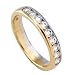 14K Two Tone Gold 3/8 ct. Machine Set Diamond Wedding Band