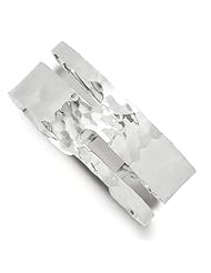 Sterling Silver Solid Polished Hammered Fancy Cuff Bangle Bracelet, Best Quality Free Gift Box Satisfaction Guaranteed