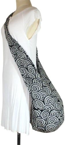 Hippie Hobo Sling Crossbody Bag Messenger Purse Handwoven Cotton Color Black CC 01Free shipping