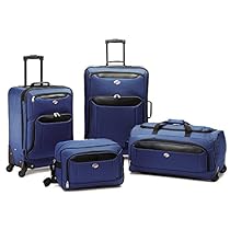 American Tourister Brookfield 4 Piece Set, Navy/Black, One Size
