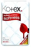 Kotex Maxi Super Towels 16 Pads in a Pack (Pack of 12)