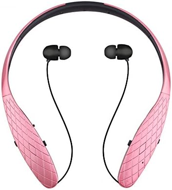JuneTek 2016 Newest Neckband Headsets Bluetooth Headphones Retractable Earbuds with Microphone Wireless Bluetooth 4.1 Music Stereo Sports Headset Headphones for iPhone, Samsung, Android (red)