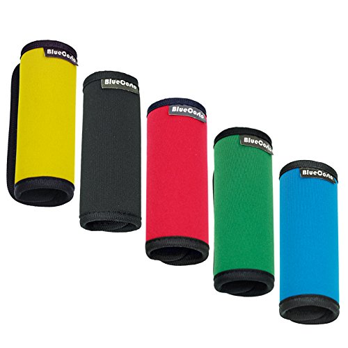 BlueCosto 5x Soft Neoprene Luggage Handle Wrap Grips Suitcase Travel Tags