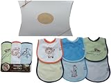 Frenchie Mini Couture Jungle Bib and Hooded Bath Towel Gift Set, Boy