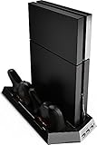Ortz PS4 Vertical Stand with Cooling Fan - Controller Charging Station with Dual Charger