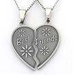 Best Friends Necklaces - Stainless Steel - 2 Pendants - 2 Chains (with FREE Velvet Pouch!)