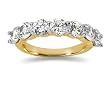 2.45 Prong Set 7 Stone Diamond Wedding Band in 14K Yellow Gold