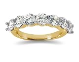 2.45 Prong Set 7 Stone Diamond Wedding Band in 14K Yellow Gold