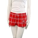 Cincinnati Reds Ladies Red Mocha Flannel Shorts