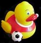 Soccer Rubber Ducky (red)
