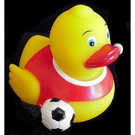 Soccer Rubber Ducky (red)
