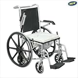 All-in-One Shower Commode Wheelchair Quick Release Wheels: No