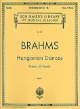 Johannes Brahms: Hungarian Dances For 4 Hands - Book 1