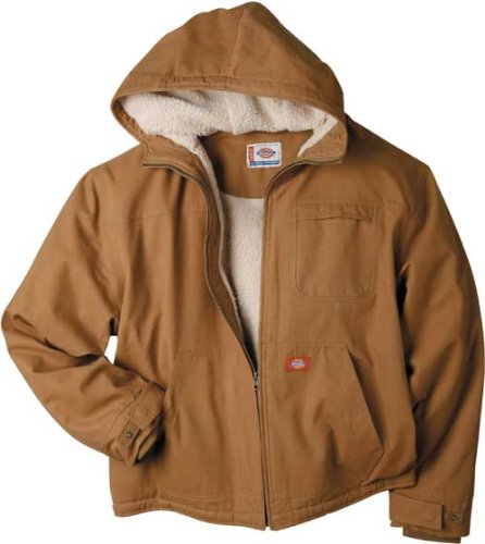 Dickies Men's Sanded Duck Sherpa Lined Hooded Jacket
