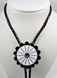 Turquoise / Coral Enamel Pewter Sun Bolo Tie