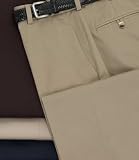 Traveler Plain Front Khakis-Chocolate Brown, White