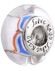 SilveRado(tm) SW01 Murano Glass Heart Rhythm Bead / Charm