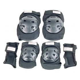 Youth Xcess Combo Protection Set Include Knee Pads, Elbow Pads and Wrist Guards in Black