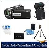 Sony DCR-SX65 Handycam Camcorder (Black) Value Bundle- Included High Capacity Spare Battery, Delixe Carrying Case, Mini Tripod, LCD Screen Protectors, and Lens Cleaning Kit